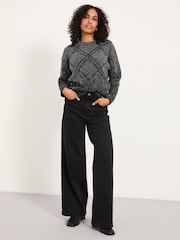 FatFace Grey Sequin Knitted Fluffy Jumper - Image 3 of 5
