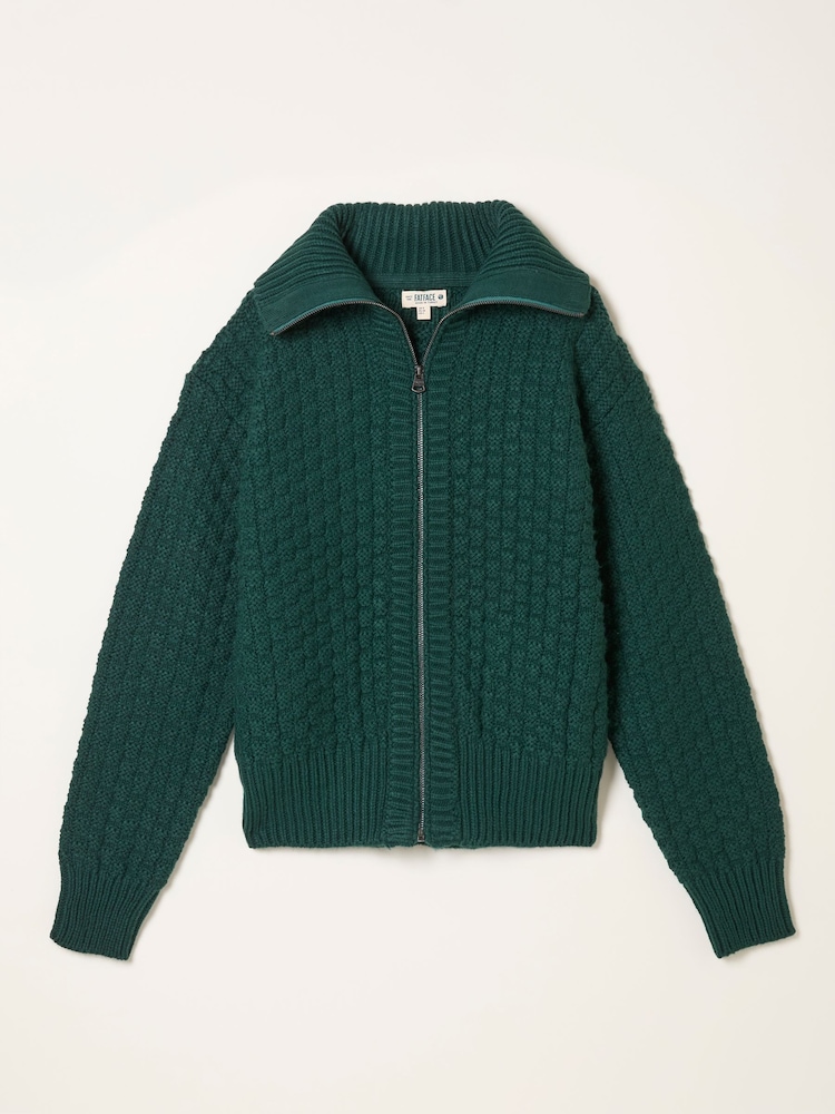 FatFace Casey Jade Green Zip Through Funnel Neck - Image 1 of 1 FatFace Casey Jade Green Zip Through Funnel Neck - Image 1 of 1