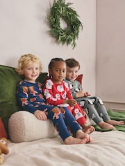 Red Xmas Snuggle Pyjamas 3 Pack (9mths-10yrs) - Image 2 of 10