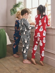 Red Xmas Snuggle Pyjamas 3 Pack (9mths-10yrs) - Image 3 of 10