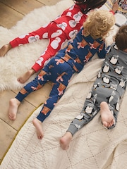 Red Xmas Snuggle Pyjamas 3 Pack (9mths-10yrs) - Image 4 of 10