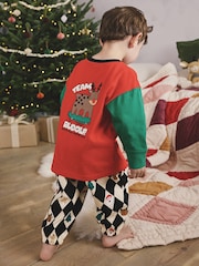 Red/Green Harlequin Single Xmas Pyjamas (9mths-12yrs) - Image 3 of 9