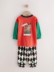Red/Green Harlequin Single Xmas Pyjamas (9mths-12yrs) - Image 6 of 9