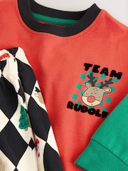Red/Green Harlequin Single Xmas Pyjamas (9mths-12yrs) - Image 8 of 9