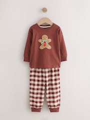 Red/Green Gingerbread Man Single Xmas Pyjamas (9mths-10yrs) - Image 4 of 7