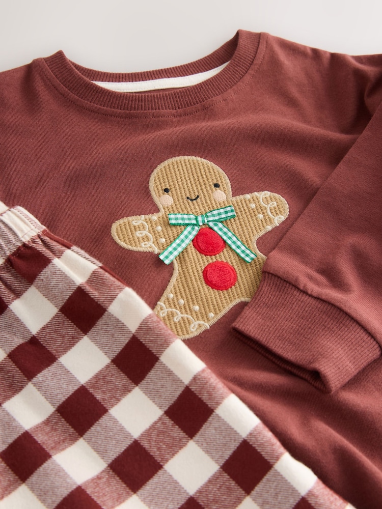 Red/Green Gingerbread Man Single Xmas Pyjamas (9mths-10yrs) - Image 7 of 7
