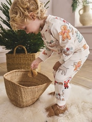 Cream Single Cosy Fleece Xmas Pyjamas (9mths-10yrs) - Image 2 of 8