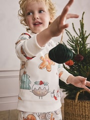 Cream Single Cosy Fleece Xmas Pyjamas (9mths-10yrs) - Image 4 of 8