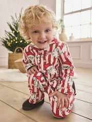 Red/White Santa Single Xmas Button Through Pyjamas (9mths-12yrs) - Image 2 of 8