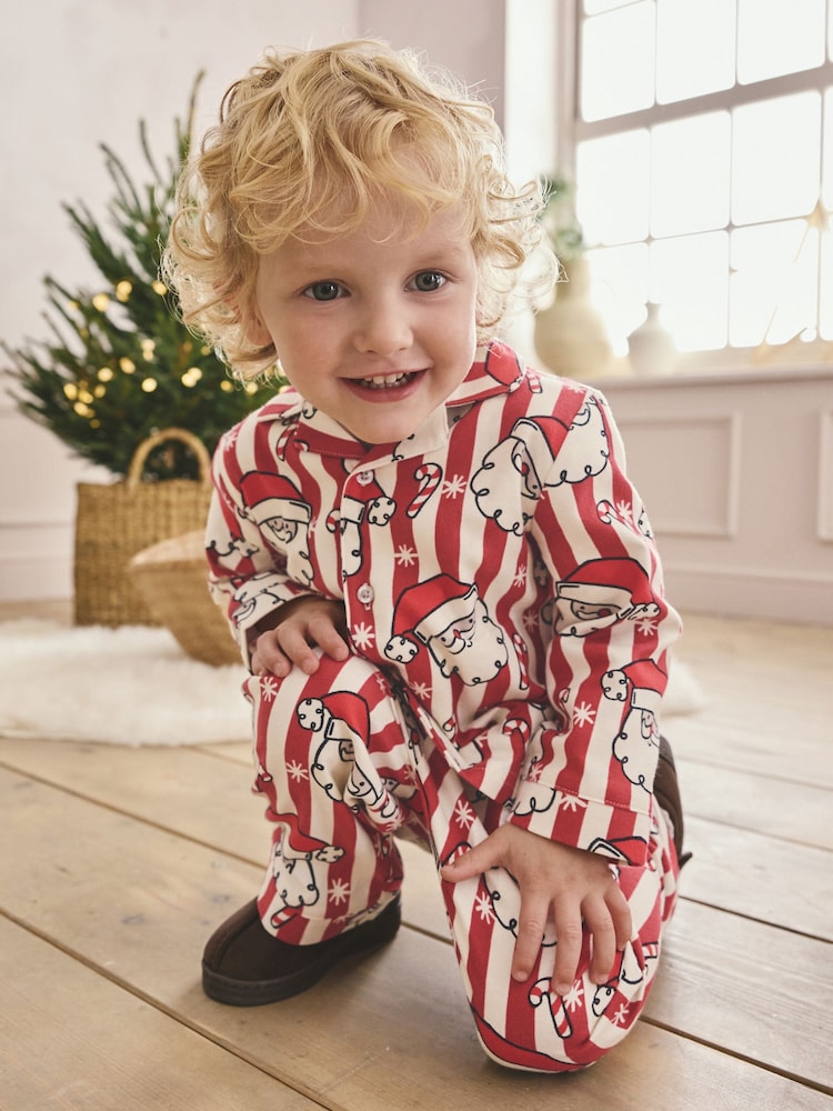 Red/White Santa Single Xmas Button Through Pyjamas (9mths-12yrs) - Image 2 of 8