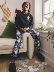 Blue/Black Snowman Single Xmas Pyjamas (5-16yrs) - Image 2 of 9