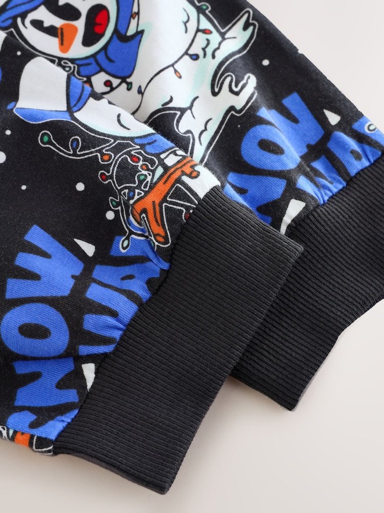 Blue/Black Snowman Single Xmas Pyjamas (5-16yrs) - Image 9 of 9