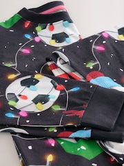 Black/White/Red/Green Football Single Christmas Pyjamas (4-16yrs) - Image 8 of 8