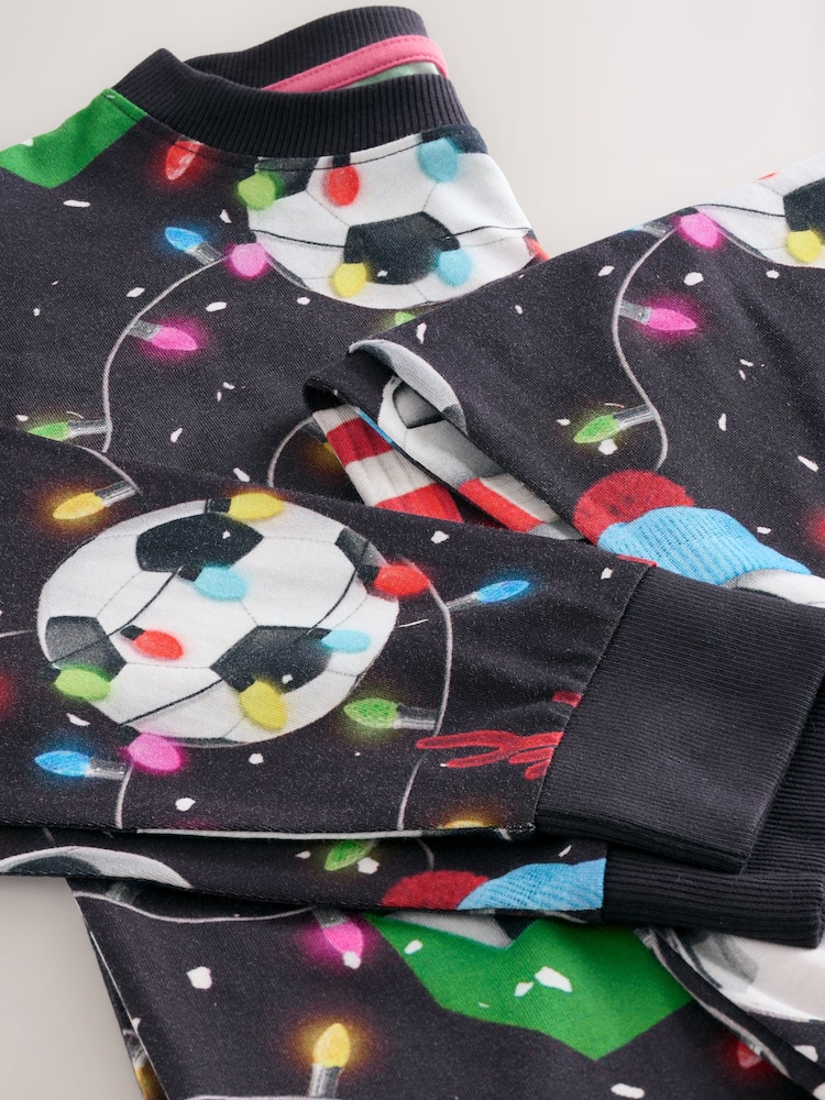 Black/White/Red/Green Football Single Christmas Pyjamas (4-16yrs) - Image 8 of 8