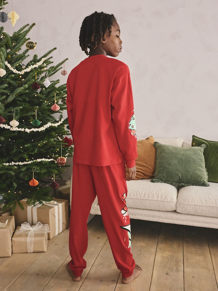 Black/Red/Yellow Graffiti Single Christmas Pyjamas (3-16yrs) - Image 2 of 7