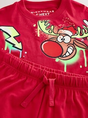Black/Red/Yellow Graffiti Single Christmas Pyjamas (3-16yrs) - Image 7 of 7