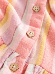 Pastel Stripe Shirt Collar Playsuit (3mths-7yrs) - Image 3 of 4