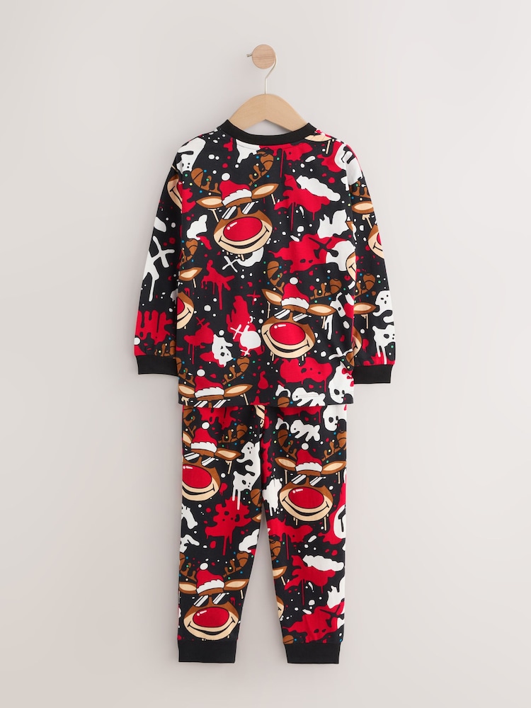 Rojo/negro - Single Jogger Xmas Pyjamas (3-16yrs) - Imagen 2 de 6 Rojo/negro - Single Jogger Xmas Pyjamas (3-16yrs) - Imagen 2 de 6