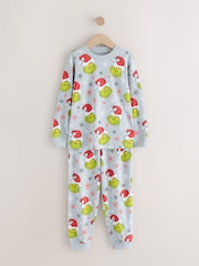 Green/Grey Grinch Single Jogger Xmas Pyjamas (3-16yrs) - Image 1 of 4