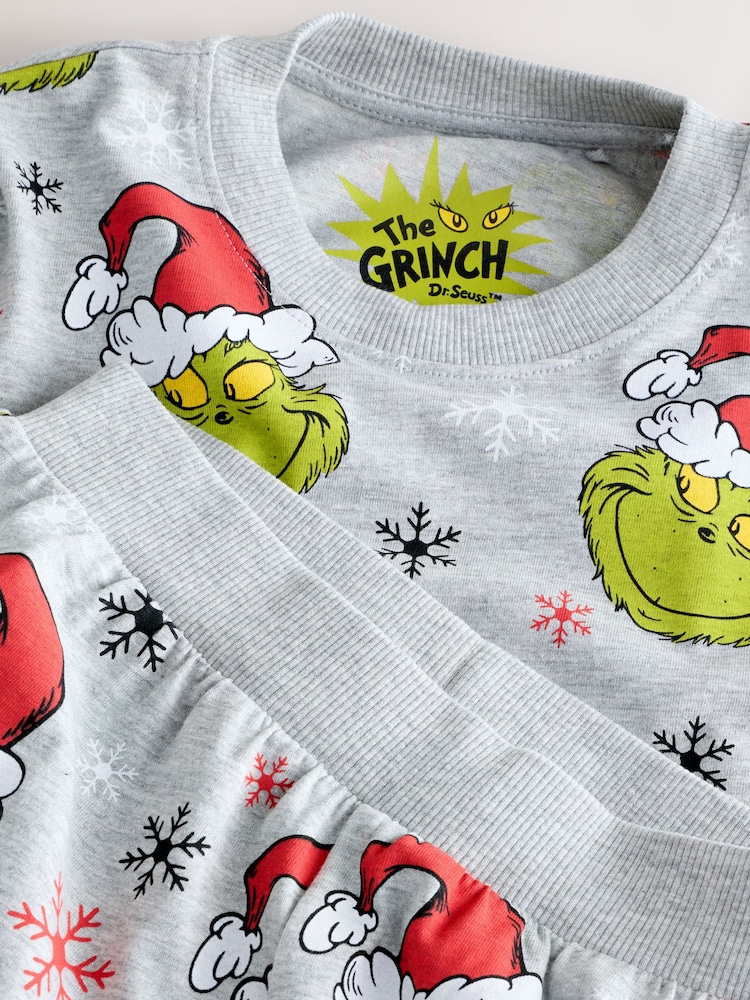 Green/Grey Grinch Single Jogger Xmas Pyjamas (3-16yrs) - Image 4 of 4