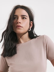 Simply Be White Short Sleeve Slash Neck 100% Cotton T-Shirt 3 Pack - Image 3 of 4