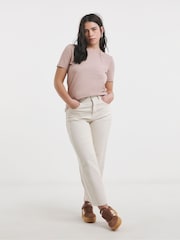 Simply Be White Short Sleeve Slash Neck 100% Cotton T-Shirt 3 Pack - Image 4 of 4
