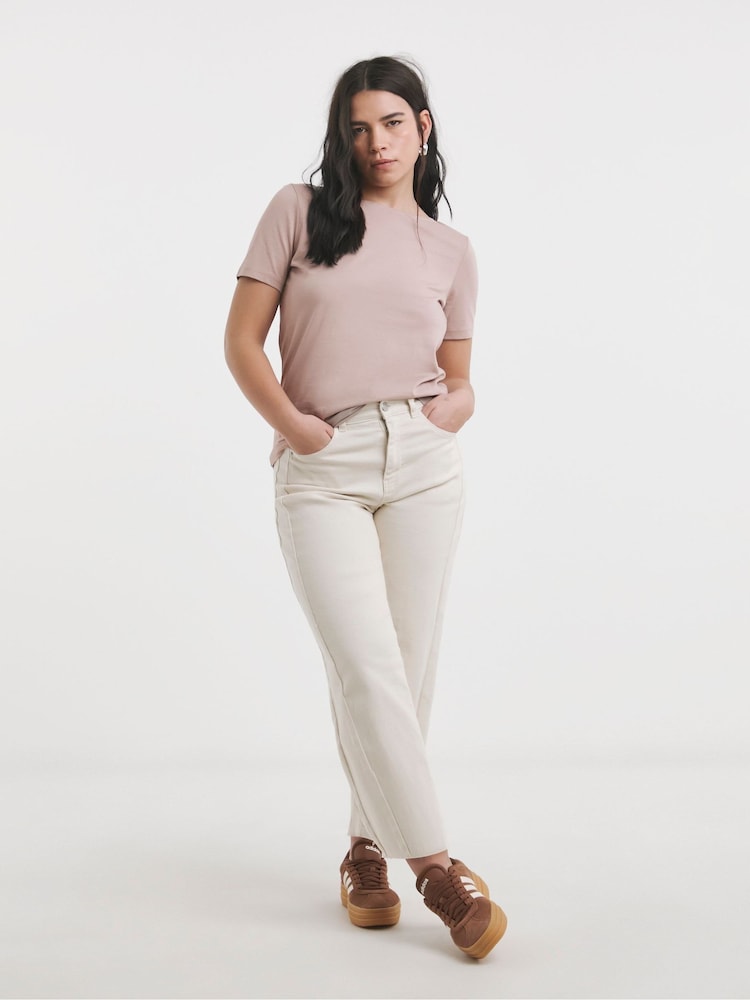 Simply Be White Short Sleeve Slash Neck 100% Cotton T-Shirt 3 Pack - Image 4 of 4