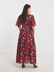 Simply Be Black Wrap Midi Dress - Image 2 of 4