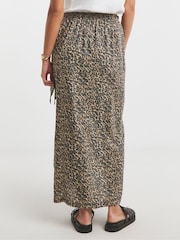 Simply Be Brown Linen Wrap Loop Detail Midi Skirt - Image 2 of 4