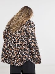 Simply Be Leopard Print Utility Jacket - Image 3 of 4