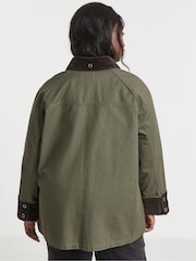 Simply Be Green Waxed Cord Collar Jacket - Image 2 of 4