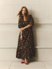 Simply Be Black Poplin Maxi 100% Cotton Dress - Image 1 of 6