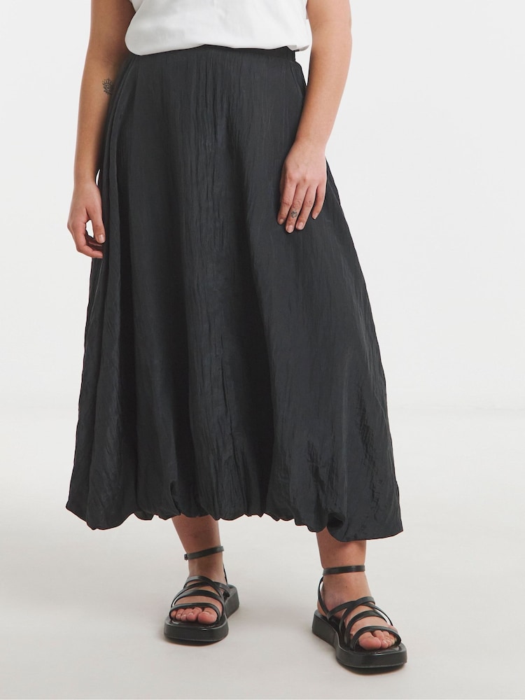 Simply Be Black Bubble Hem Midaxi Skirt - Image 2 of 4