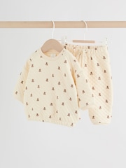 Neutral Bear Baby Quilted Sweat and Joggers Set (0mths-2yrs) - Image 1 of 15