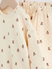 Neutral Bear Baby Quilted Sweat and Joggers Set (0mths-2yrs) - Image 7 of 15