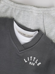 Grey Little Man Baby Gilet Top and Leggings Set (0mths-2yrs) - Image 4 of 13