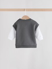 Grey Little Man Baby Gilet Top and Leggings Set (0mths-2yrs) - Image 5 of 13