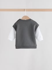 Grey Little Man Baby Gilet Top and Leggings Set (0mths-2yrs) - Image 6 of 13