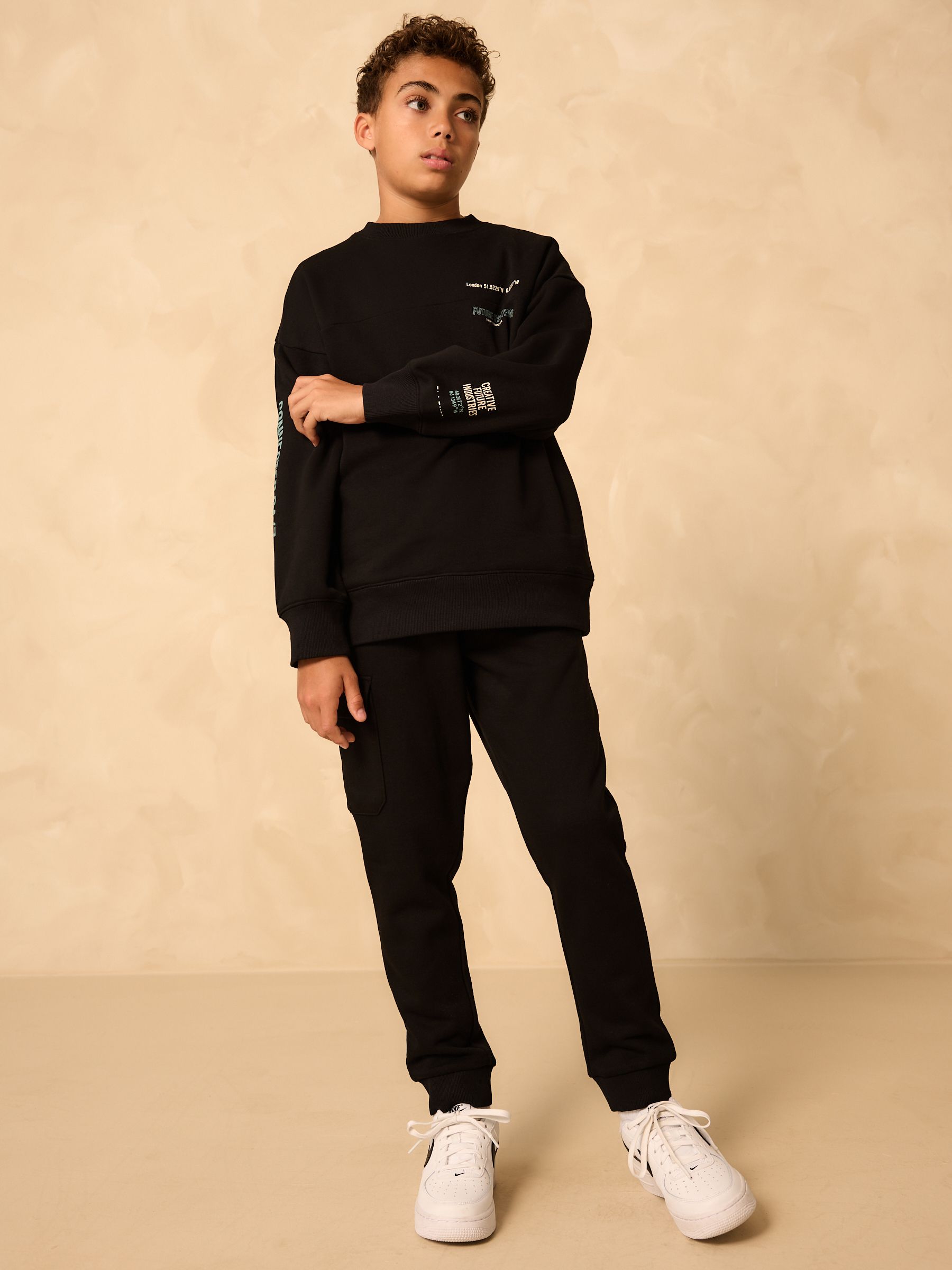 Buy Black Utility Crew Hoodie and Joggers Set from Next USA