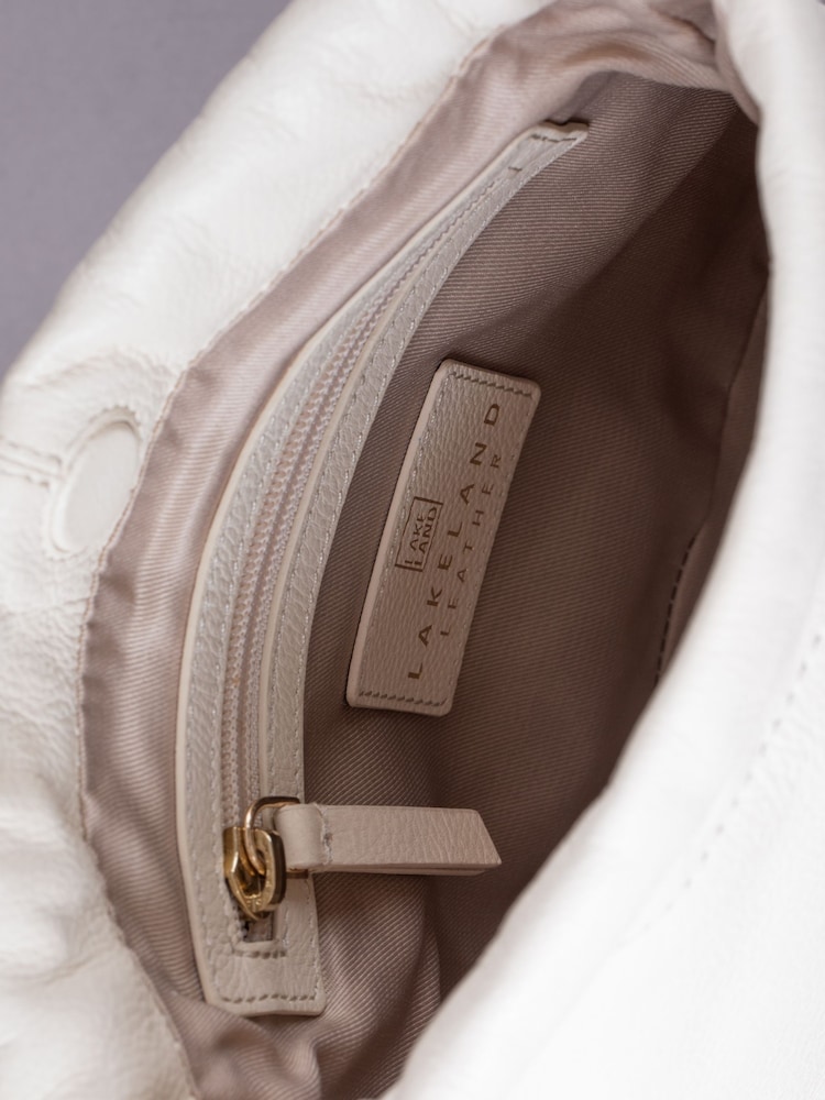 Lakeland Leather Parchment Eskrigg Drawstring Cross-Body Bag - Image 5 of 5