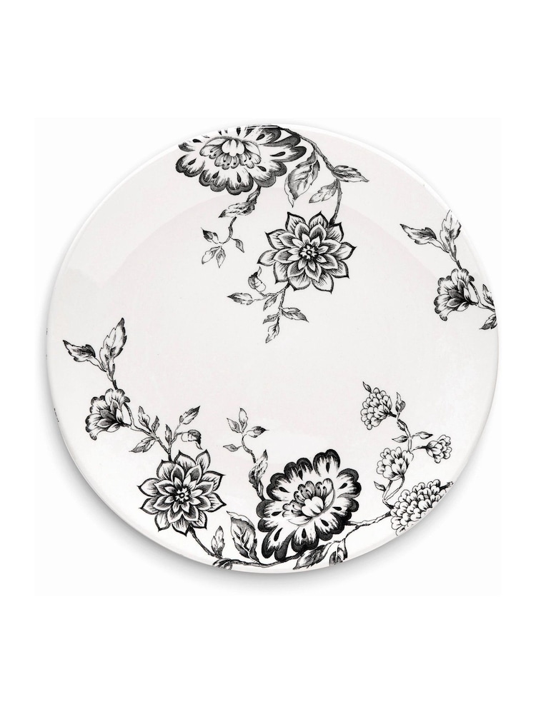 Wade Set of 4 Black Botanical Night Dinner Plates - Image 1 of 8