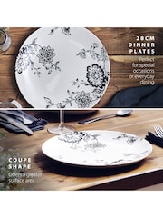 Wade Set of 4 Black Botanical Night Dinner Plates - Image 3 of 8
