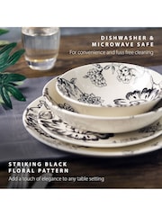 Wade Set of 4 Black Botanical Night Dinner Plates - Image 5 of 8