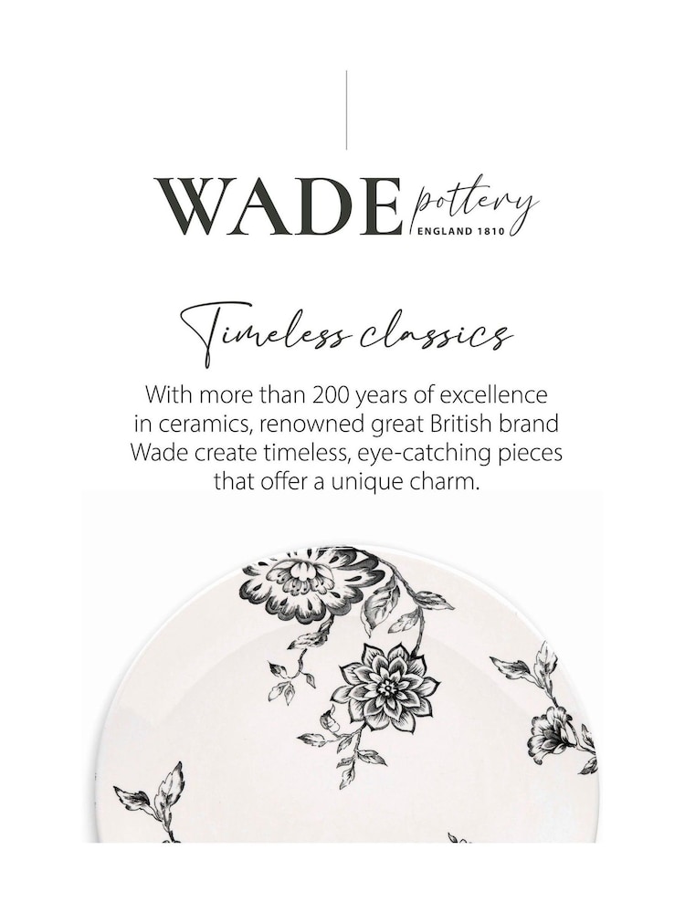 Wade Set of 4 Black Botanical Night Dinner Plates - Image 8 of 8