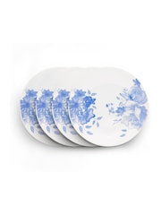 Wade Set of 4 Blue Floral Print Side Pattern Plates - Image 1 of 9