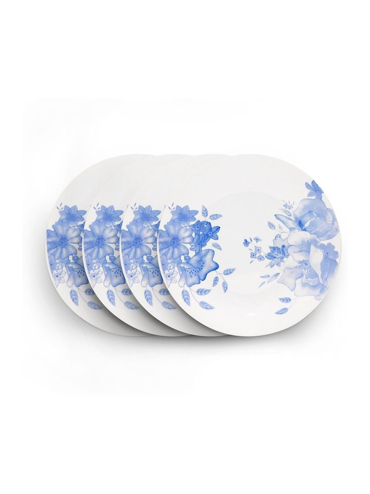 Wade Set of 4 Blue Floral Print Side Pattern Plates - Image 1 of 9