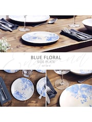 Wade Set of 4 Blue Floral Print Side Pattern Plates - Image 2 of 9