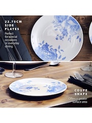 Wade Set of 4 Blue Floral Print Side Pattern Plates - Image 3 of 9