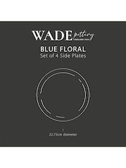 Wade Set of 4 Blue Floral Print Side Pattern Plates - Image 6 of 9