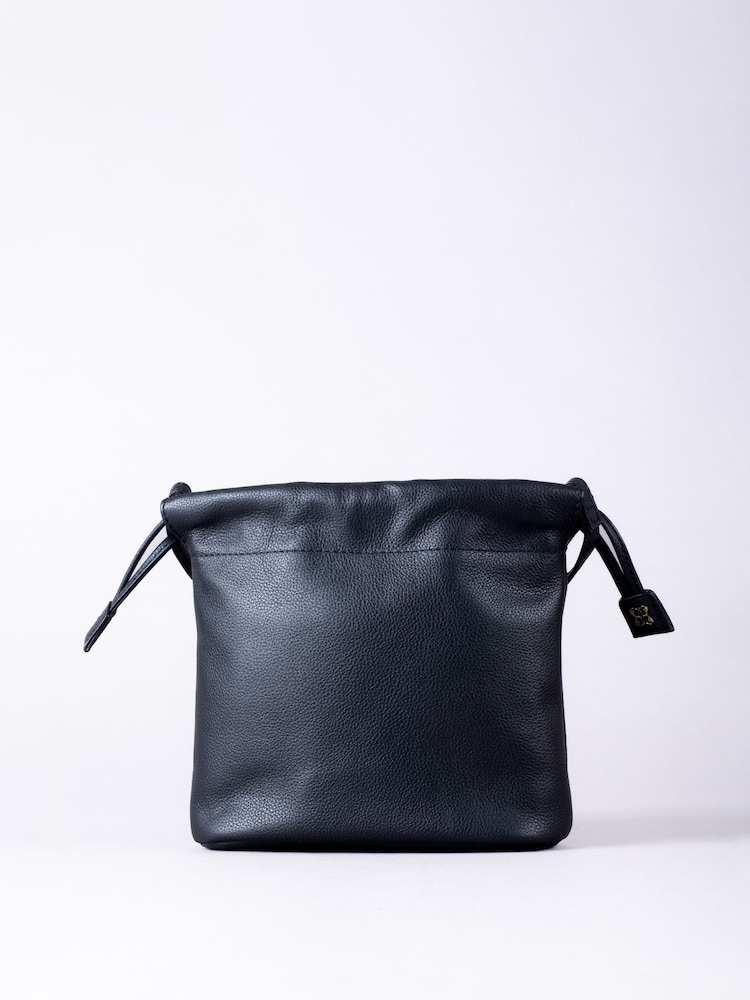 Lakeland Leather Black Eskrigg Drawstring Cross-Body Bag - Image 1 of 5